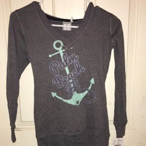 Grey long sleeve hoodie